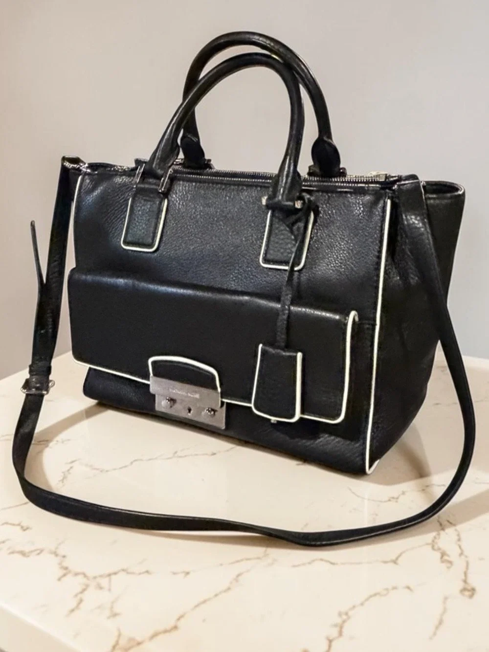 Michael Kors Black Pebble Grain Leather Tote